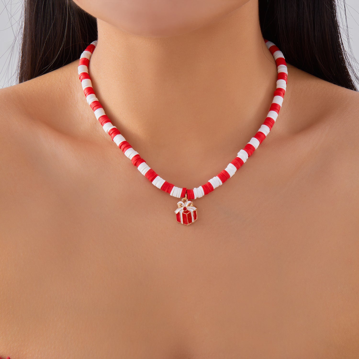 Wholesale Polymer Clay Christmas Tree Wreath Snowman Necklace