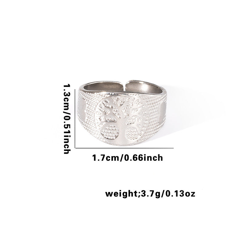 Wholesale Gold Plated Titanium Steel Heart Cut Out Ring Fashion Jewelry Accessory for Everyday Wear