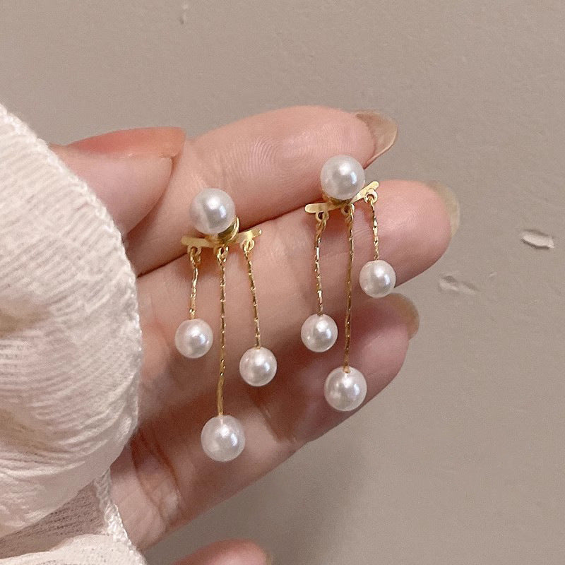Wholesale Tassel Pearl Earrings Light Luxury Elegant Earrings