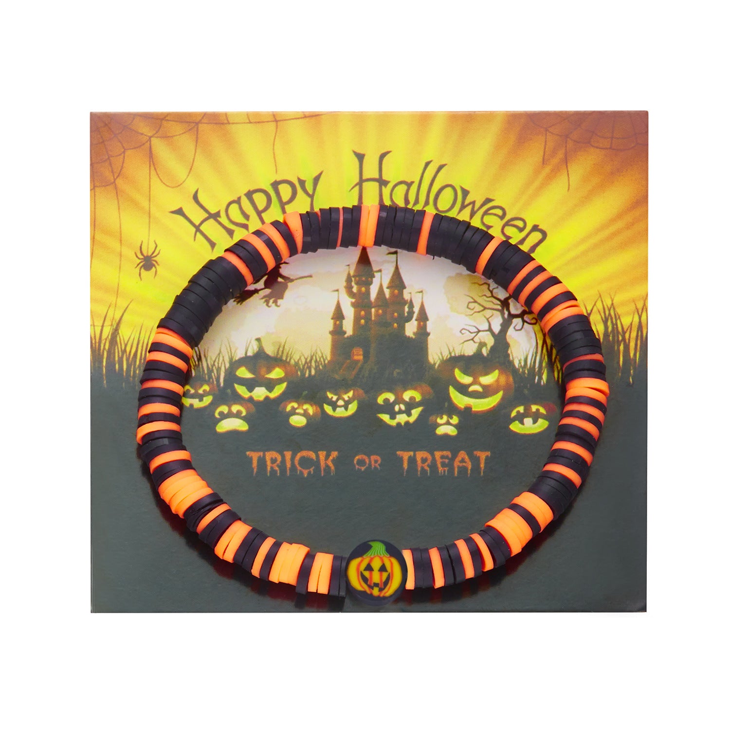 Wholesale Halloween Theme Bracelets  Spider Pumpkin Skull Pendant Soft Pottery Bracelets