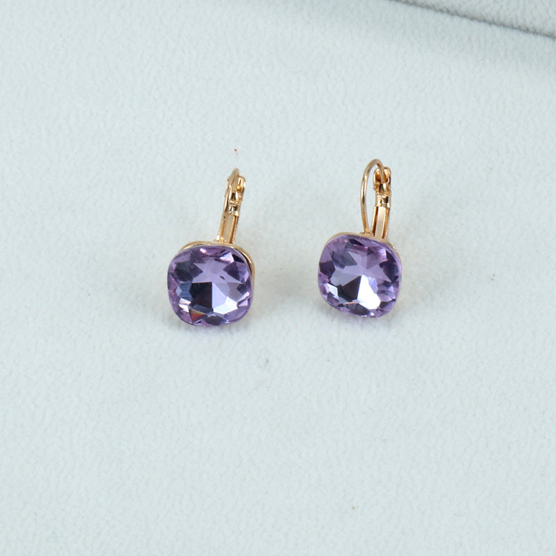 Wholesale Micro-paved Square Diamond Earrings