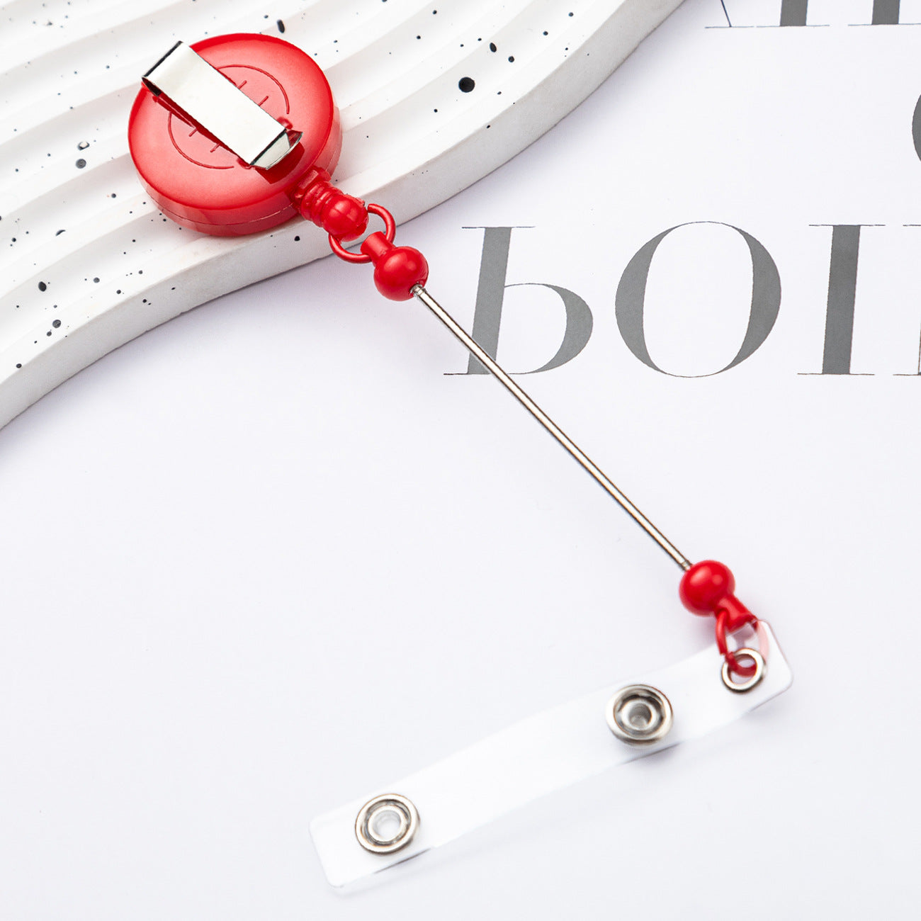 Wholesale Badge Reels Beadable Retractable Easy-Pull Button Badge ID Keychain ACC-KC-HuaH004