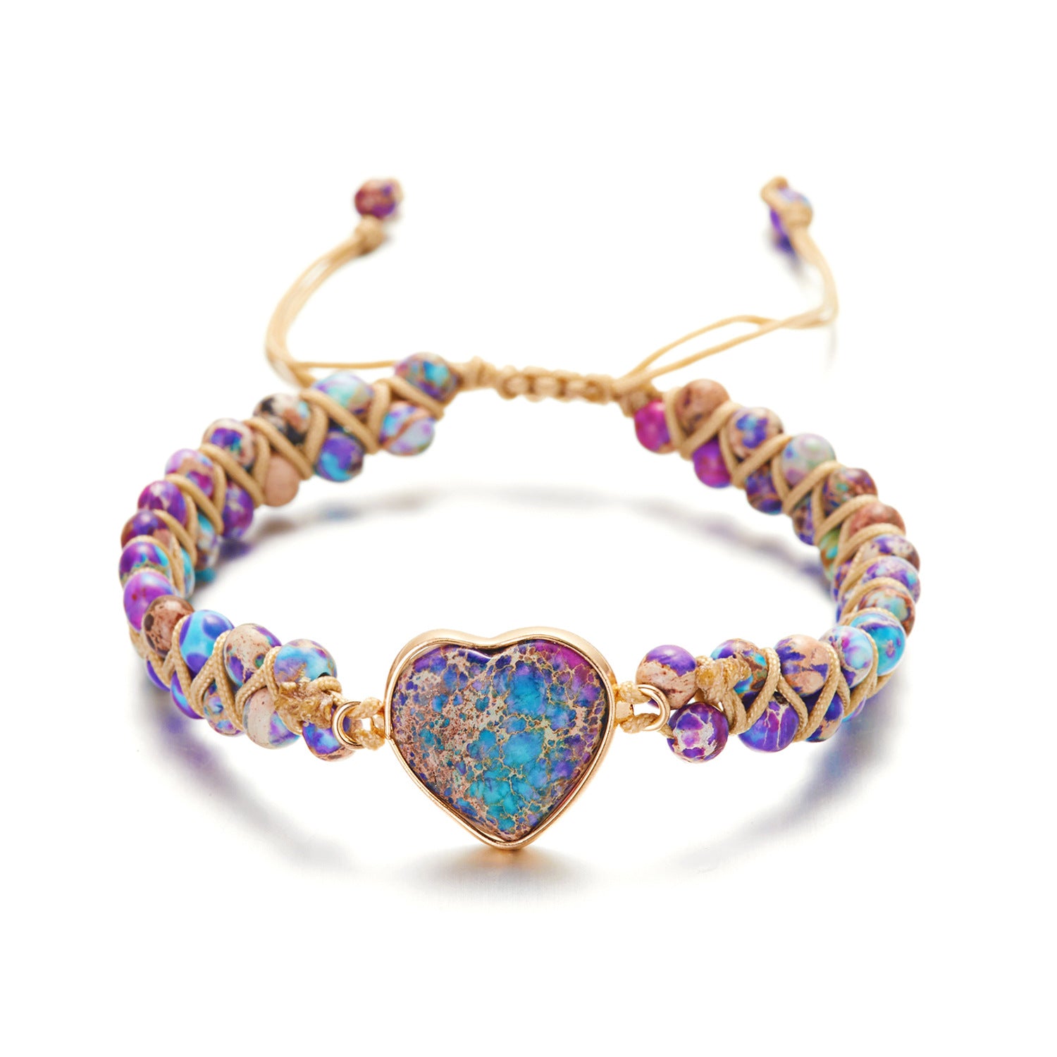 Wholesale hand-woven double-layer winding stone bracelet