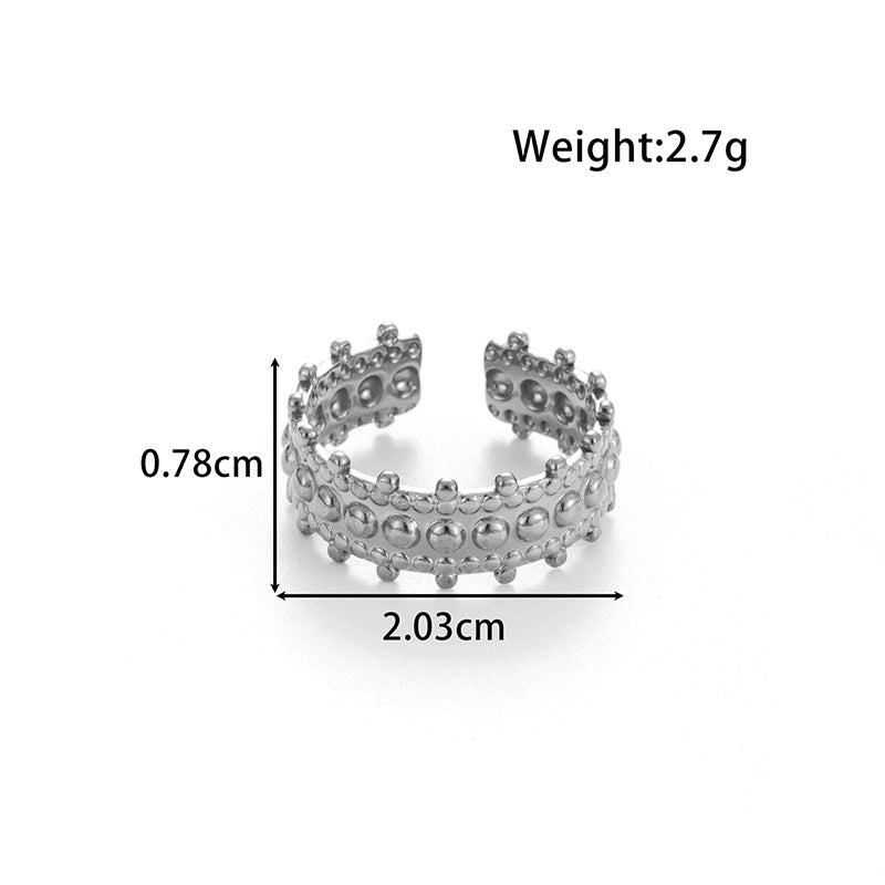 Wholesale Titanium steel stainless steel geometric flowers  opening adjustable ring