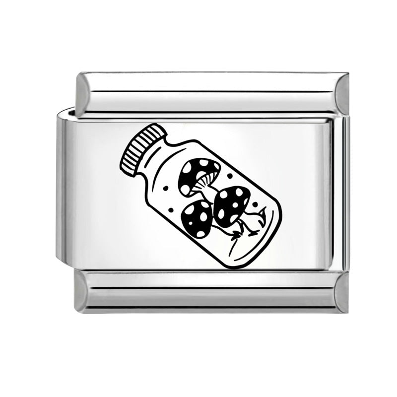 Wholesale 9mm Italian Charm Starter Bracelets DIY Black and white  Creative Stainless Steel Composable Bracelet