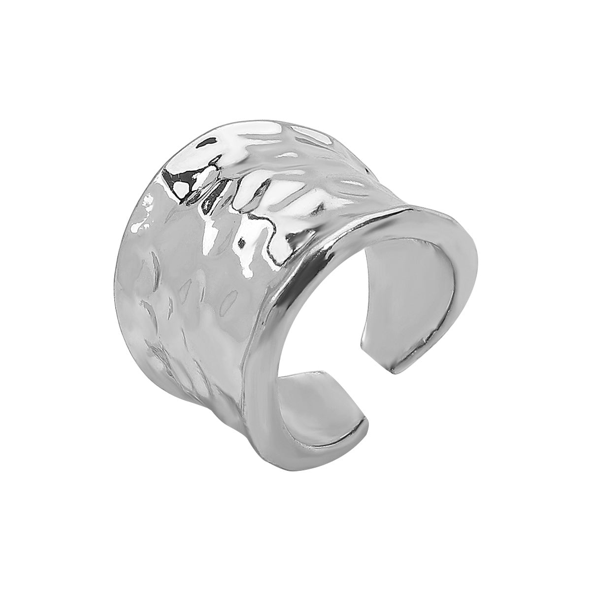 Wholesale Concave-convex Lava Wide Face Ring Simple Style Personality Irregular Open Ring