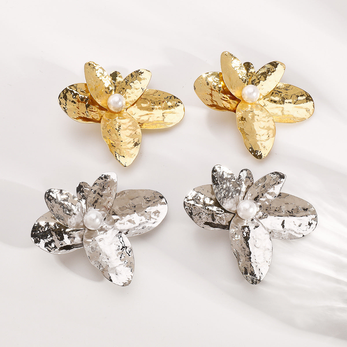 Wholesale personality exaggerated design big flower earrings