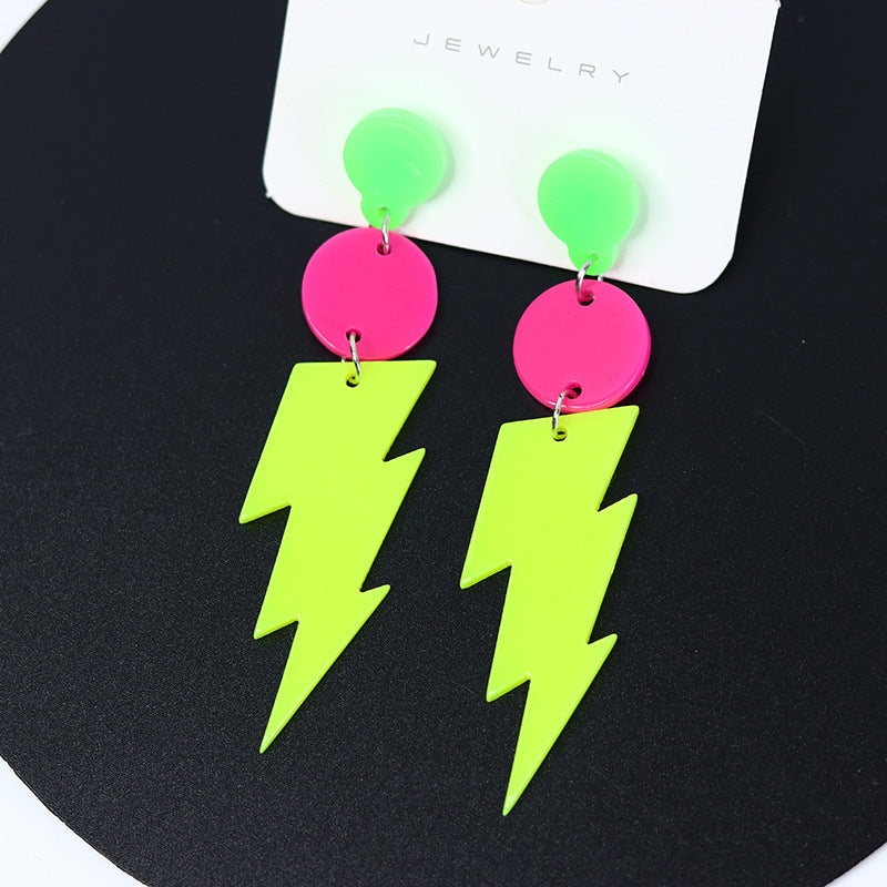 Wholesale  contrast color personality acrylic earrings