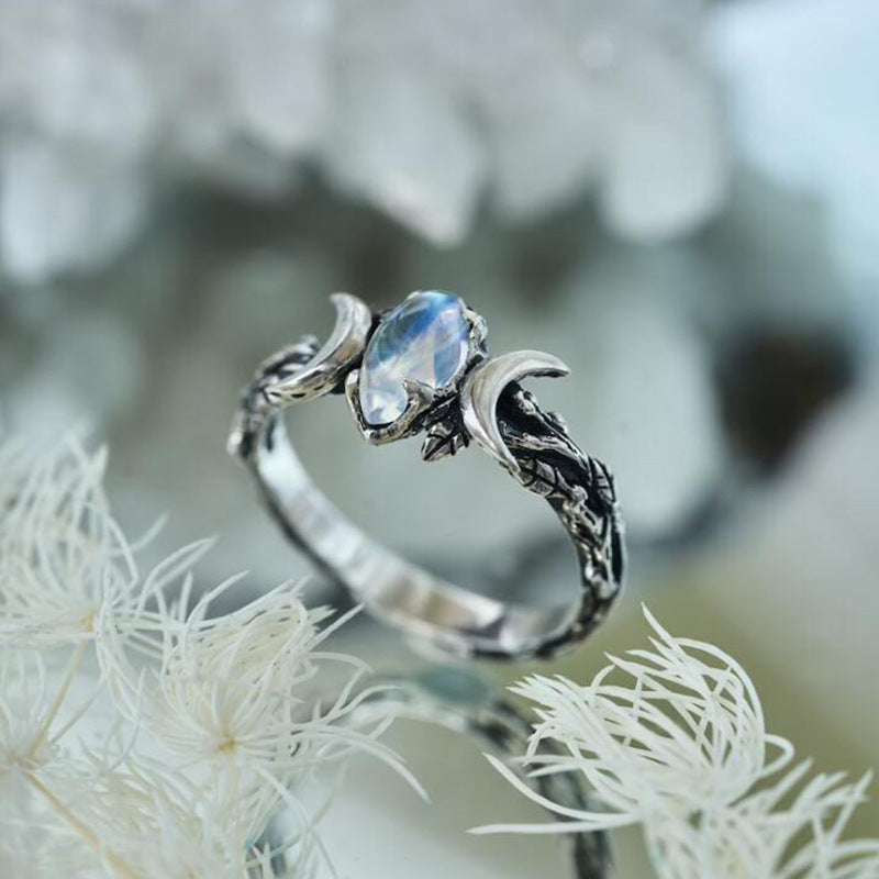 Wholesale Bohemian Moon Moonstone Ring