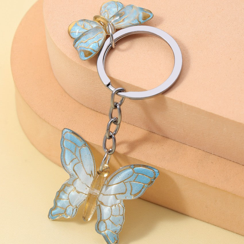 Wholesale Resin DIY Handmade Gradient Butterfly Keychains ACC-KC-RongR075