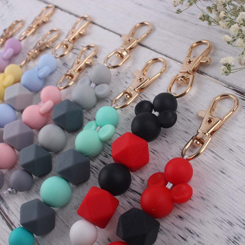Wholesale Cartoon Animal Teething Bead Bracelet Buckle Keychains