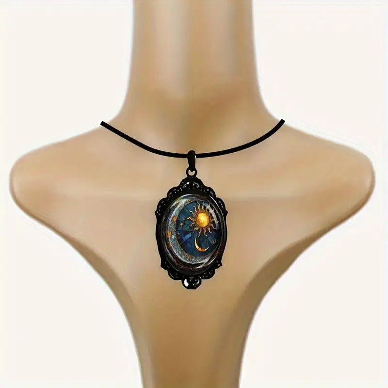 Wholesale Oval Glass Pendant Necklaces ACC-NE-MLR005