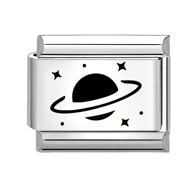 Wholesale Italian Charm Bracelet 9mm DIY Splicing Creative Pattern Stainless Steel Composable Bracelet