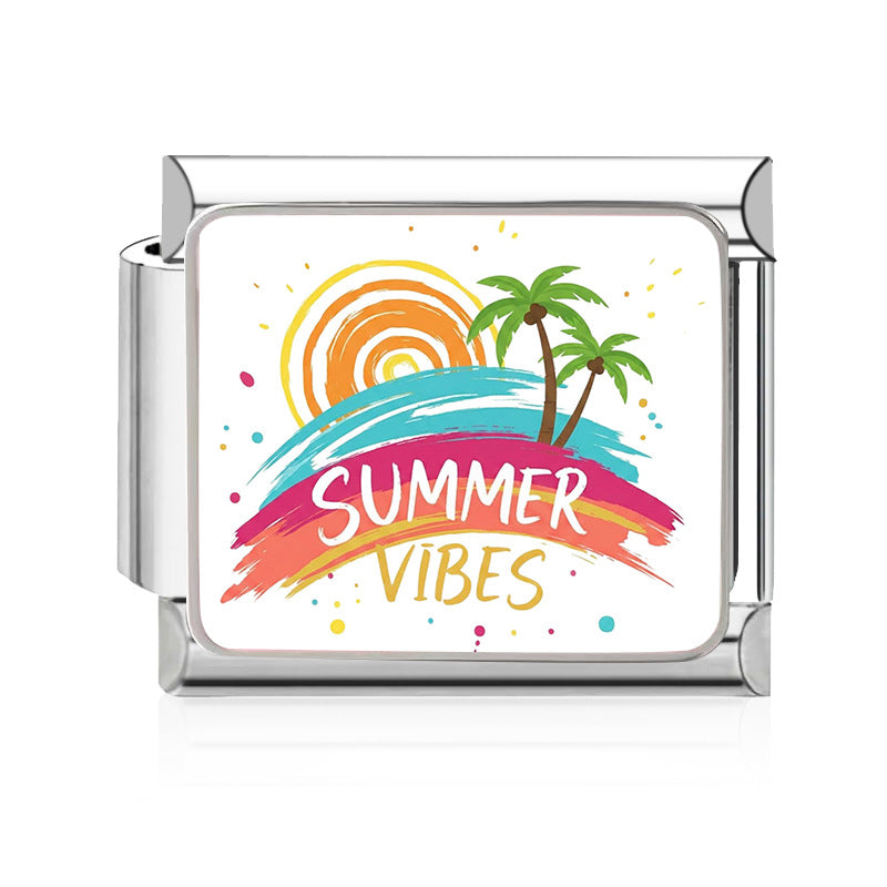 Wholesale Summer Party Series DIY Stainless Steel Bracelet Watch Kit Decorative Accessory for Gift Resale