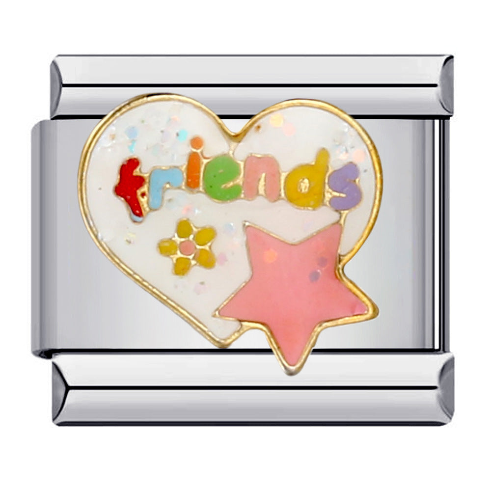 Wholesale Italian Charm Bracelet 9mm DIY Splicing Removable Cartoon Stainless Steel Composable Bracelet ACC-BT-QiYing003