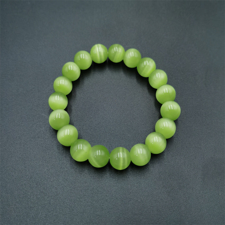 Wholesale Fashion 10mm Cat' s Eye Glass Bead Bracelet Red Candy Color Jewelry Accessory for Resale