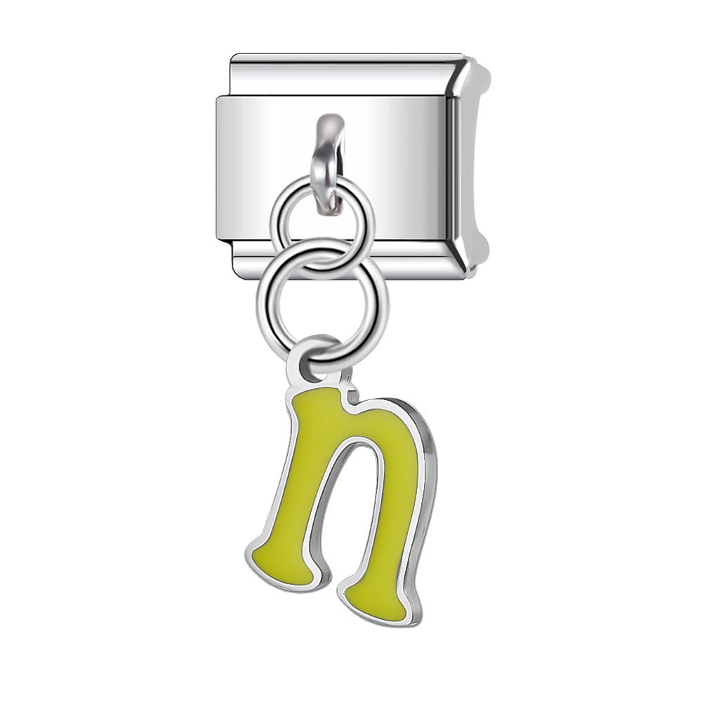 Wholesale Italian Charm Bracelet 9mm DIY Splicing English Letter Name Pendant Stainless Steel Composable Bracelet