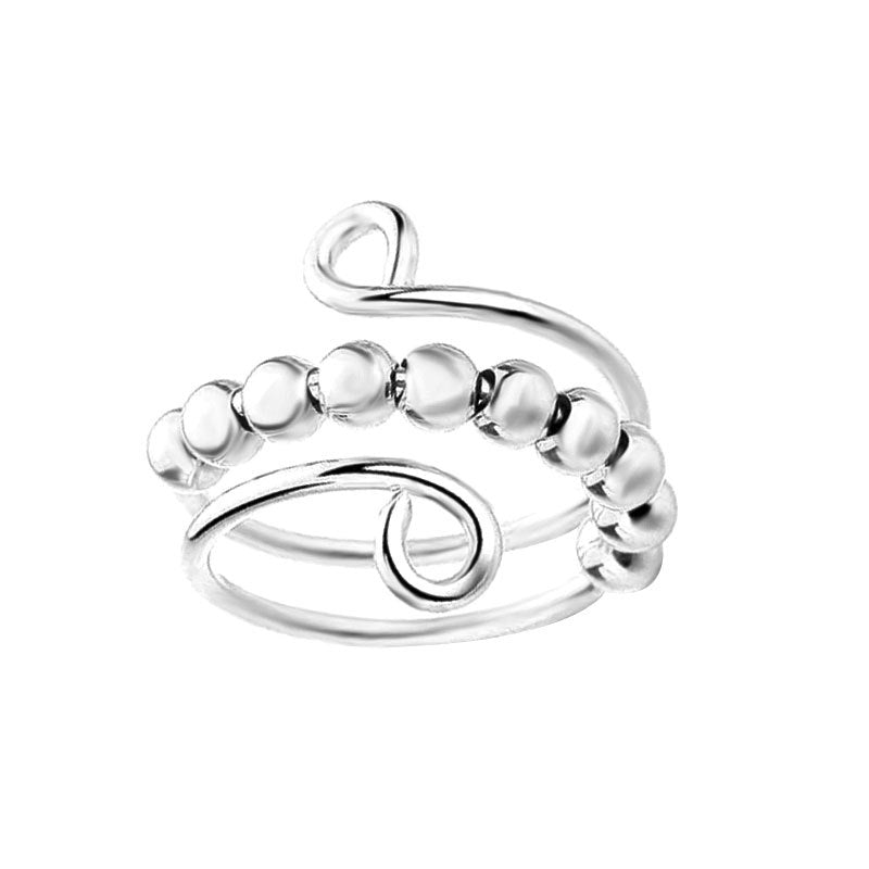 Wholesale Rotating Color Opening Rotating Rainbow Beads Manual Winding Anxiety Ring