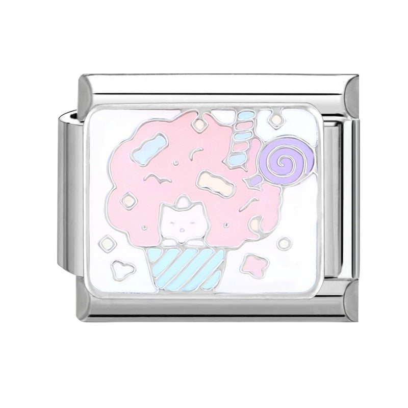 Großhandel italienisches Charmearmband 9mm DIY Spleißen süßer kreativer Anhänger Titanium Stahl komponierbares Armband