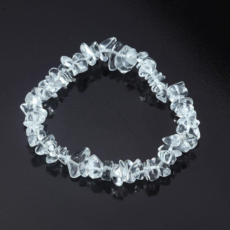 Wholesale Natural colorful gravel hand-woven elastic boho bracelet