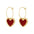 Wholesale Alloy Burgundy Heart Earrings
