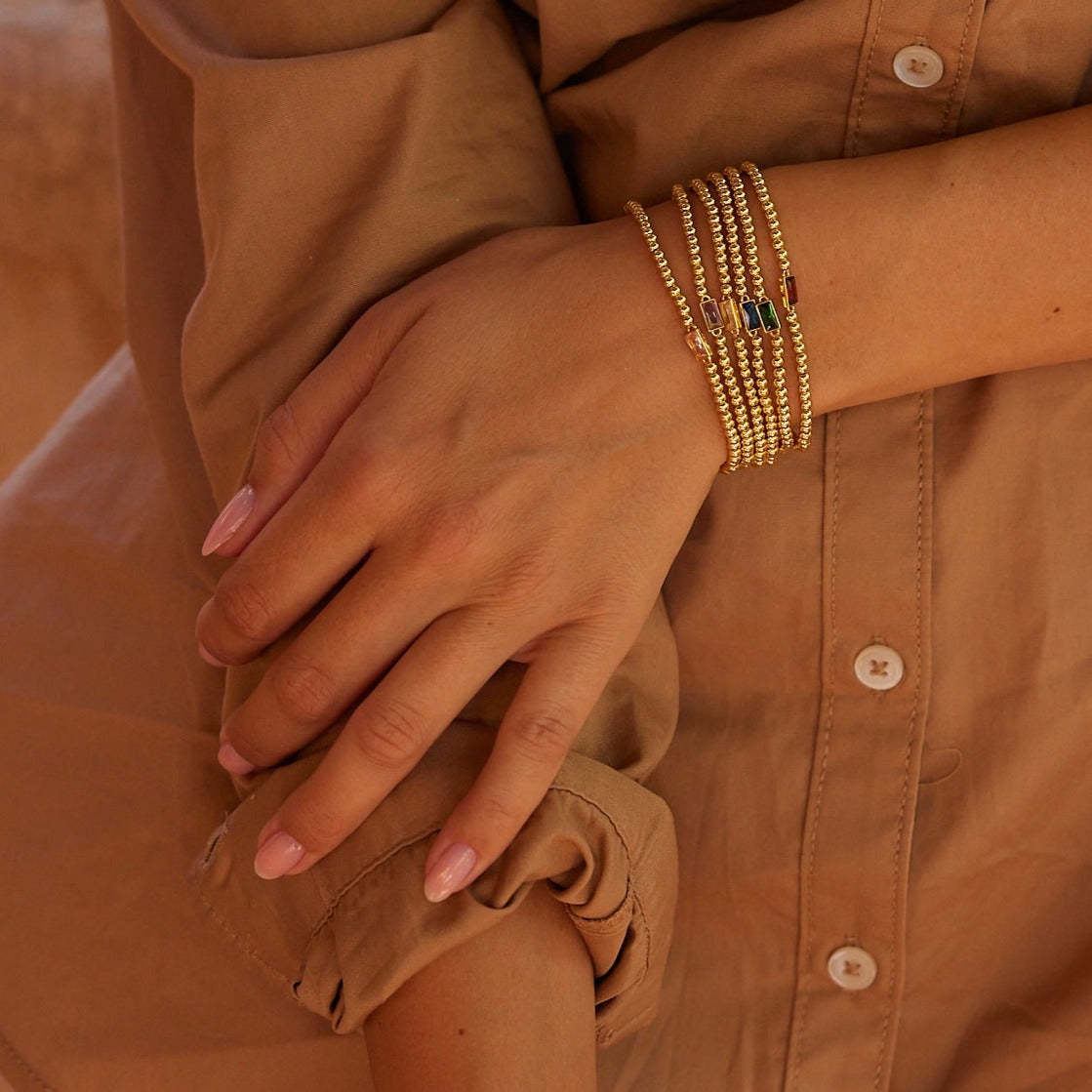 Wholesale  Stainless Steel Light Luxury Birthstone Bracelet