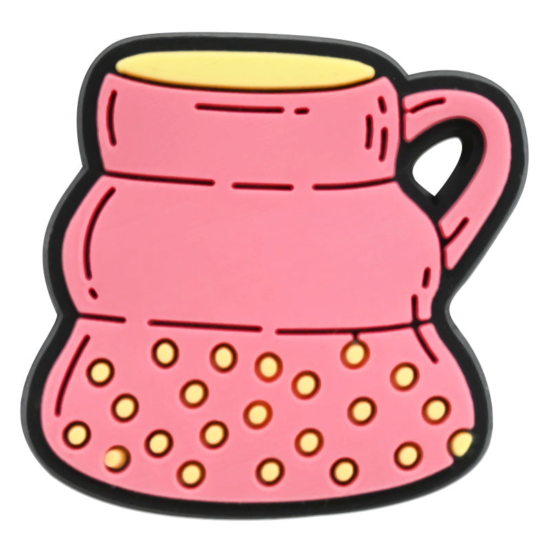 Wholesale Random 100pcs Cartoon Tableware Cups PVC Soft Rubber Shoe Buckle Decoration ACC-SC-RYY060