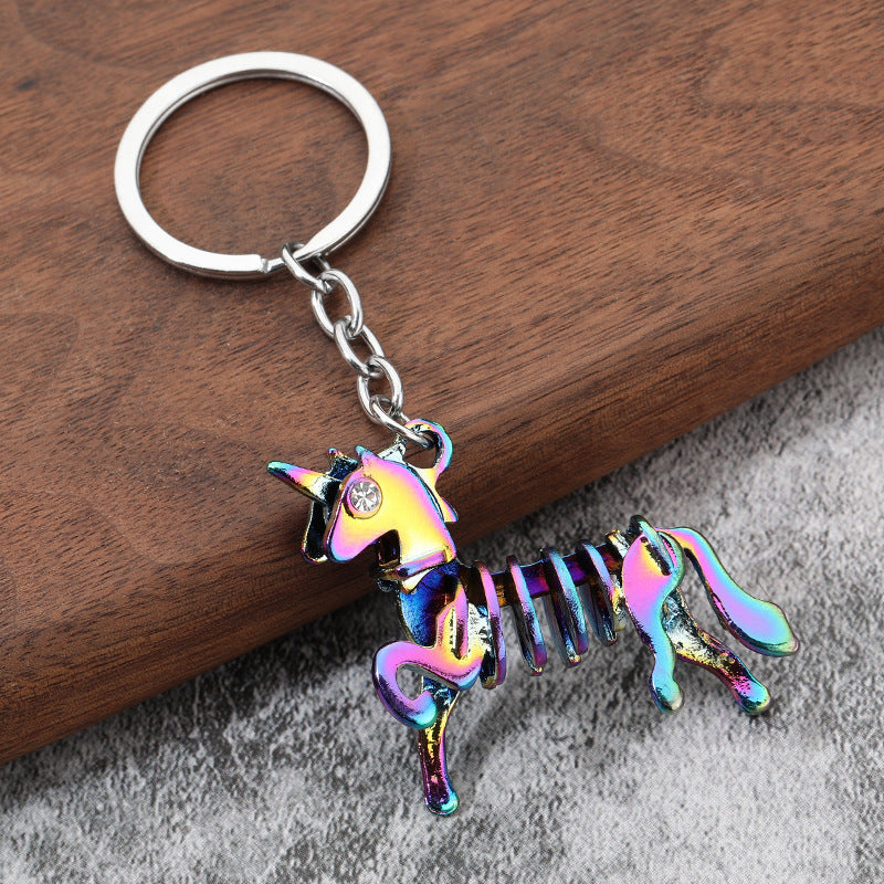 Wholesale Alloy Colorful Skull Dinosaur Keychain