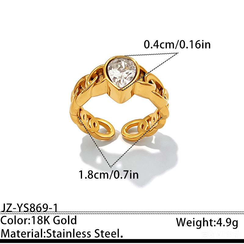 Wholesale Geometric Open Ring Stainless Steel Electroplating Fashion Accessory