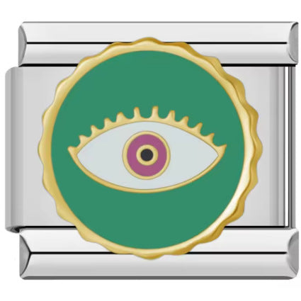 Wholesale Italian Charm Bracelet 9mm DIY Splicing Colorful Star Eyes Stainless Steel Composable Bracelet