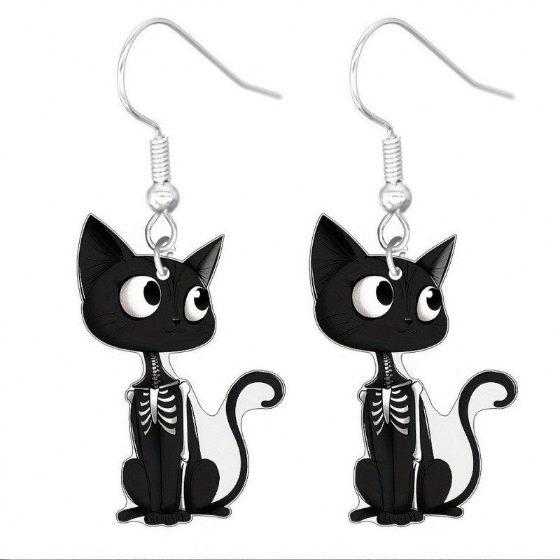 Wholesale  cartoon ghost dog frog cat butterfly skull mushroom acrylic earrings