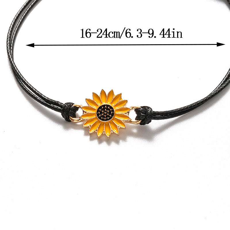 Wholesale  Alloy Sunflower  Woven Card Bracelet