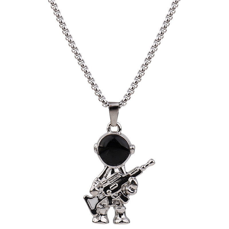 Wholesale Astronaut Spaceman Titanium Steel Necklaces  ACC-NE-Leis010