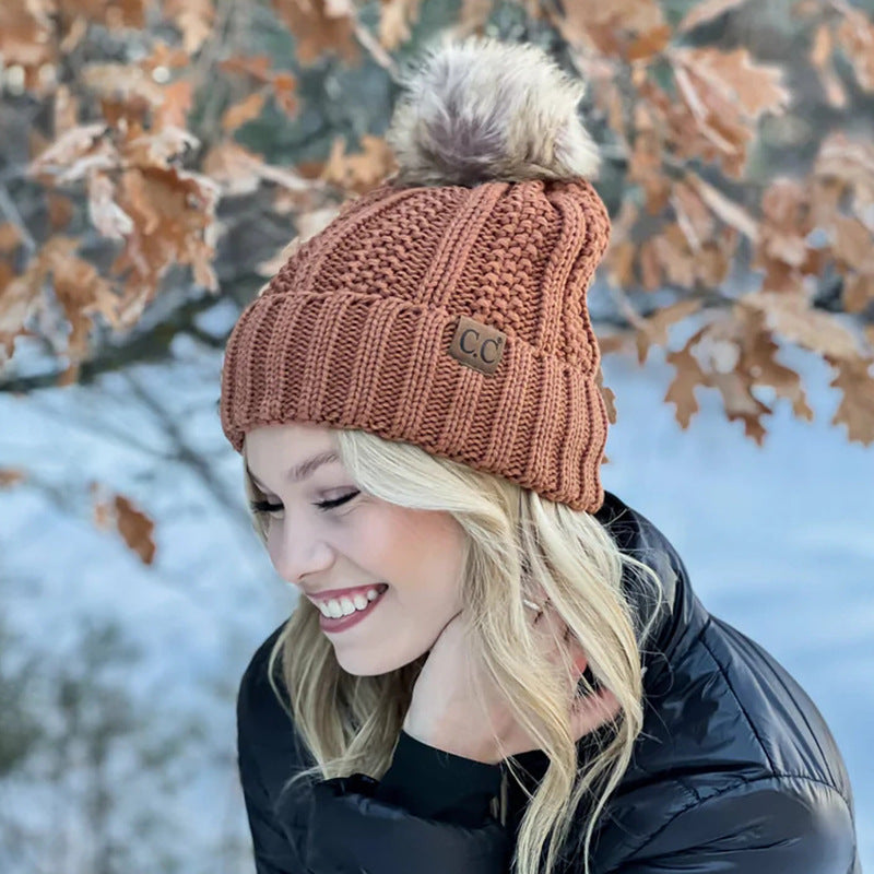 Wholesale Warm Pom Pom Knitted Hat ACC-HT-Suli005