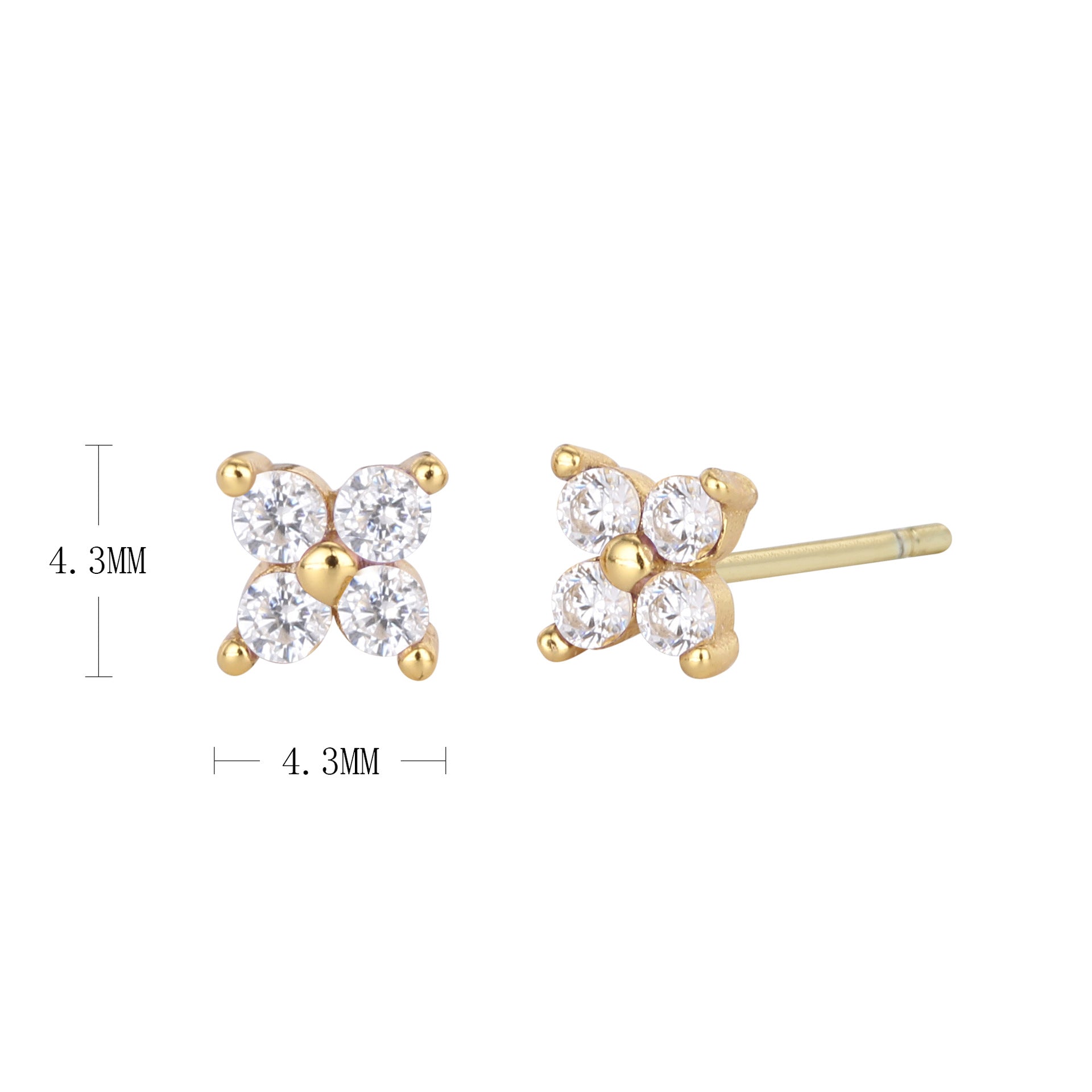 Wholesale S925 Sterling Silver Earrings Flower Star Earrings Inlaid with Zircon Earrings Colored Diamond Earrings ACC-ES-HRB005