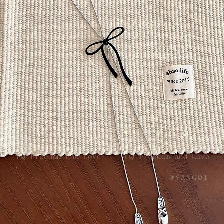 Wholesale Titanium Steel Ballet Shoes Bow Long Necklace