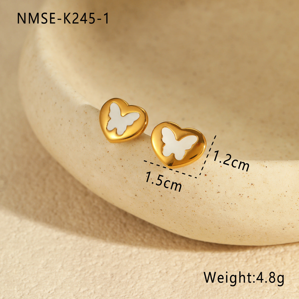 Wholesale  Stainless Steel Clavicle Chain Heart-Shaped Earrings Versatile Necklace Jewelry