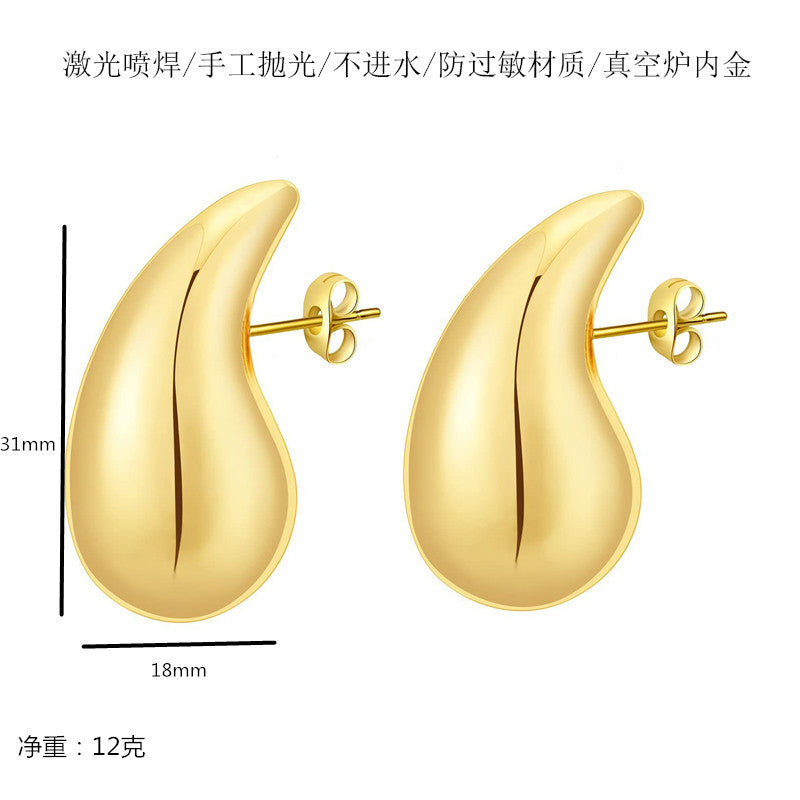 Wholesale Geometric Vintage Earrings Water Drop Hollow Stainless Steel Earrings ACC-ES-Chunp001