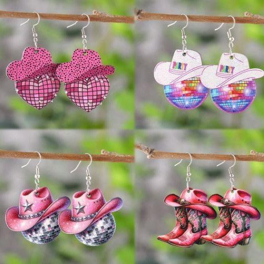 Wholesale Christmas acrylic earrings personality trend travel design earrings