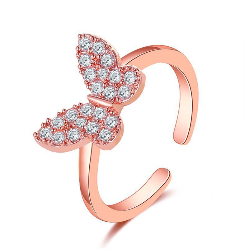 Wholesale  rose gold open  geometric index finger ring