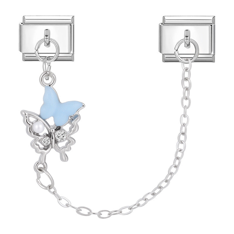 Wholesale Italian Charm Bracelet 9mm DIY Splicing Double Pendant  Stainless Steel Composable Bracelet