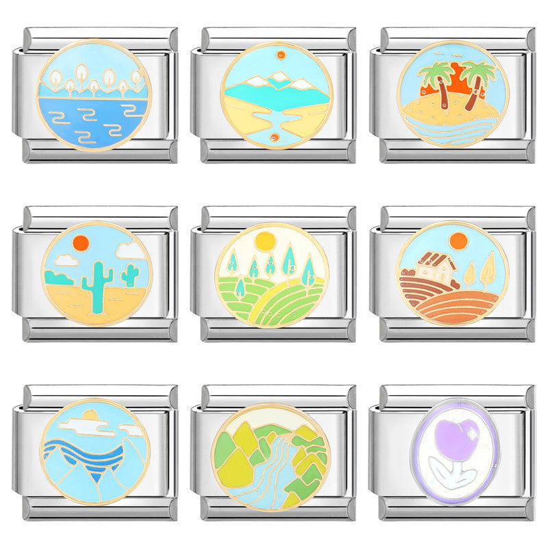 Pulsera de encanto italiano al por mayor de 9 mm Diy Suplicamiento Lindo pulsador creativo de acero Titanio Compuesta de acero Pulsera