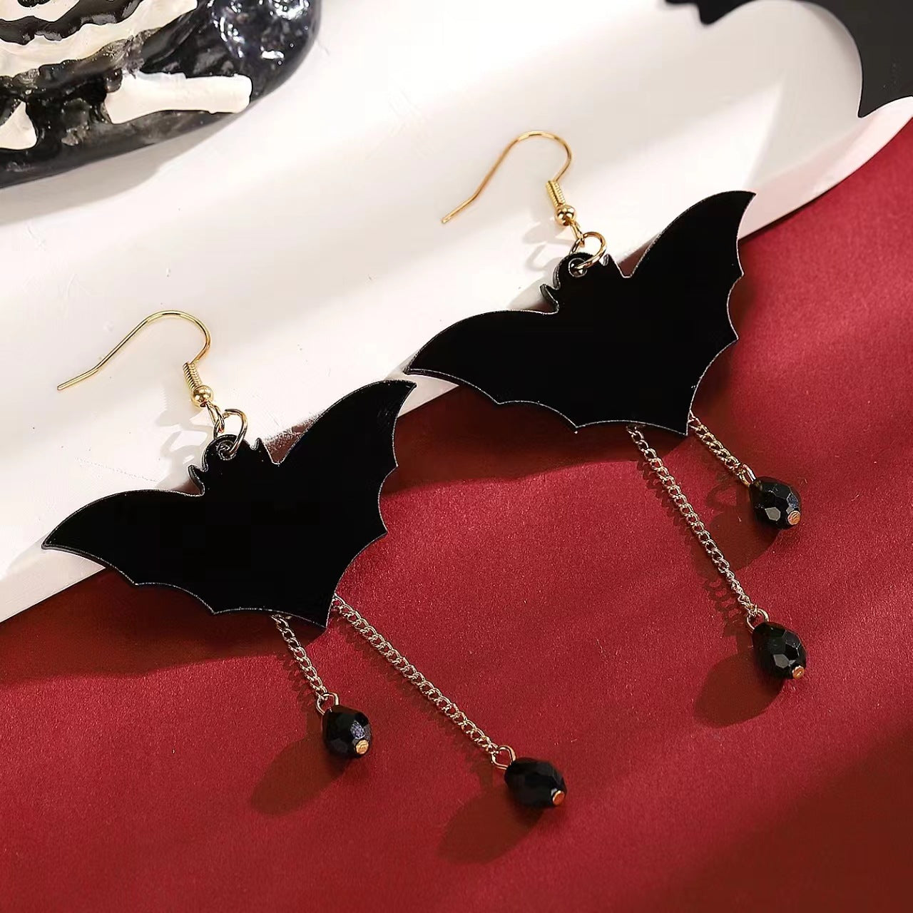 Wholesale Acrylic Pumpkin Skull  Earrings for Party - Fun Fashion Accessory
