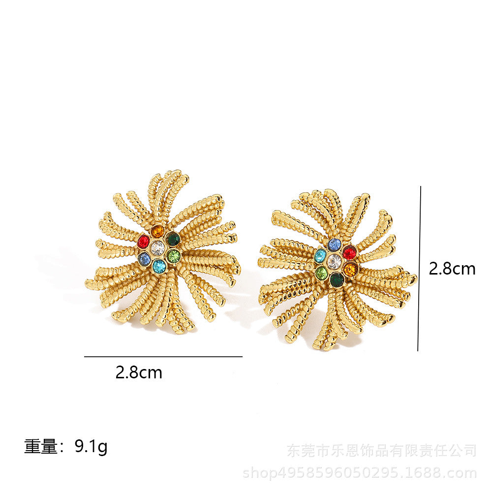 Wholesale Stainless Steel Bow Earrings Floral and Leaf Design Fashion Accessory Boutique Resale