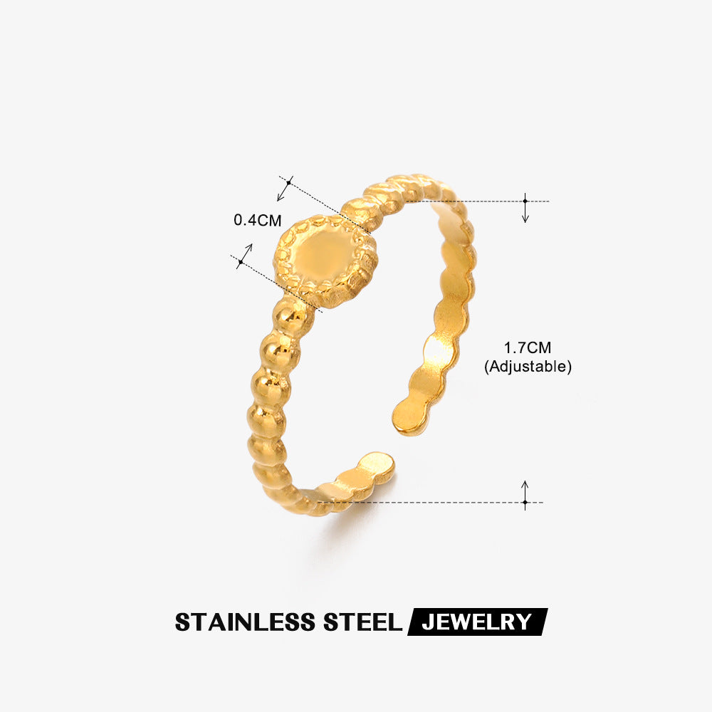 Wholesale Stainless Steel Rings Geometric Open Rings 18K Gold Plated Rings ACC-RS-JiaLi001