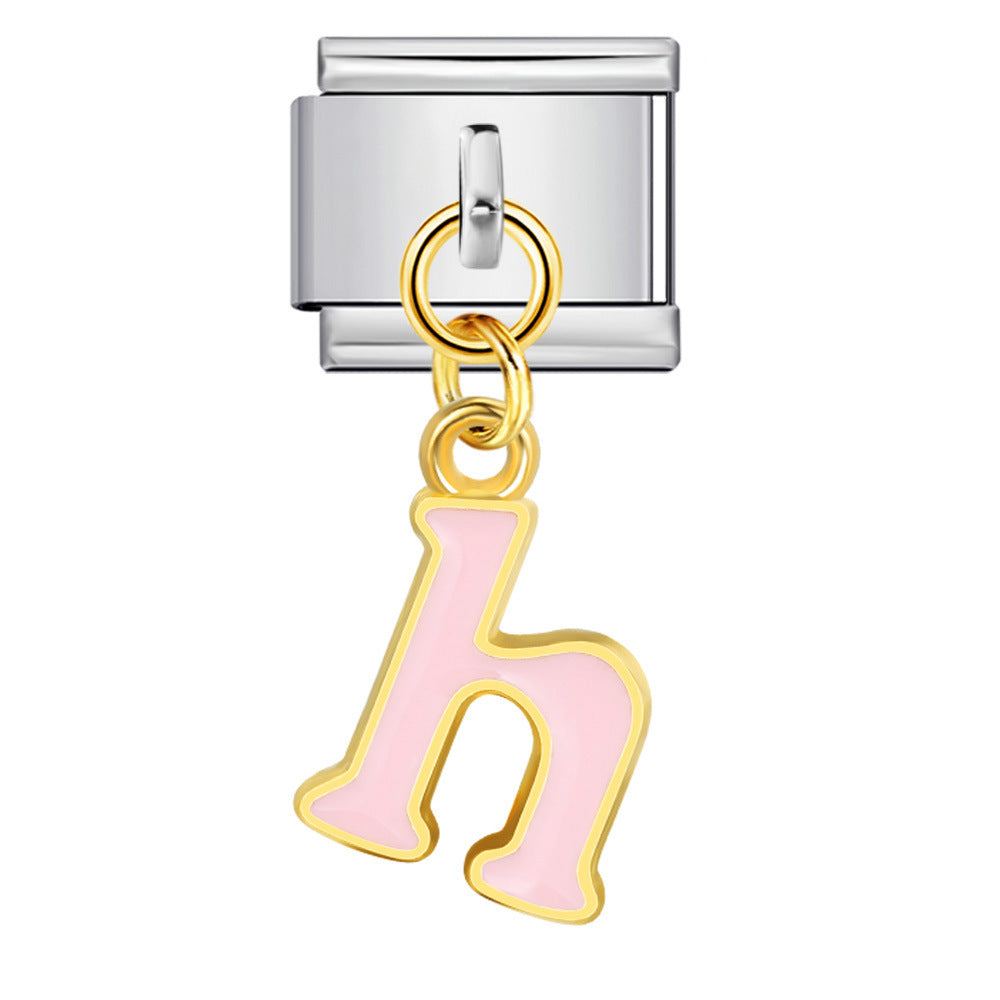 Wholesale Italian Charm Bracelet 9mm DIY Splicing Letter Series Stainless Steel Composable Bracelet