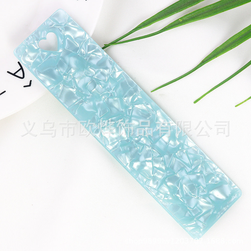 Wholesale 10PCS DIY Textured Acrylic Heart-shaped Bookmark with Keyhole Design