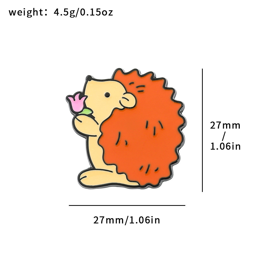 Wholesale Cartoon cute hedgehog metal badge brooch