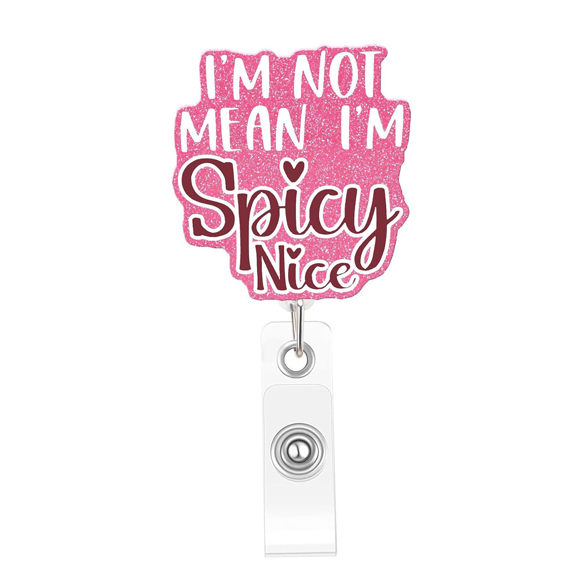 Wholesale  retractable acrylic English rotating clip Badge Reels