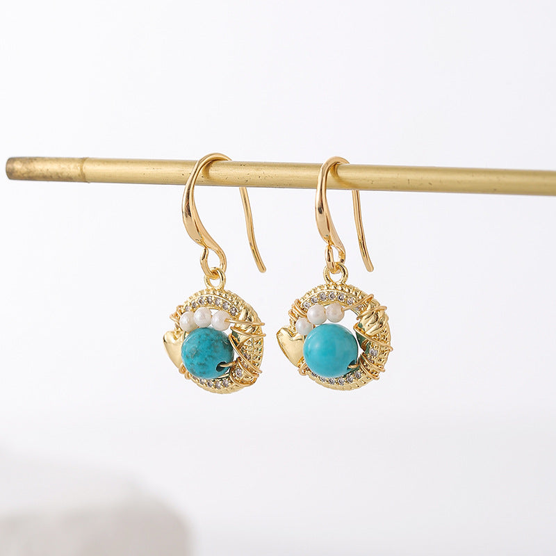 Wholesale turquoise earrings natural turquoise earrings
